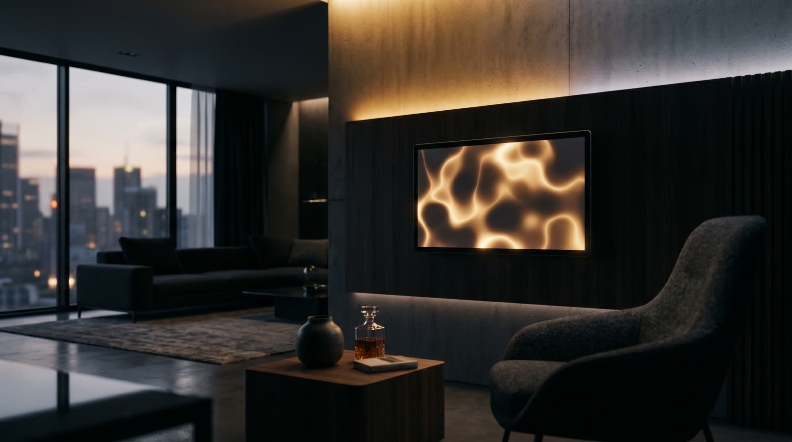 Luxury estate interior with integrated smart home lighting and automation, representing Restrepo Innovations work in Greenwich, CT