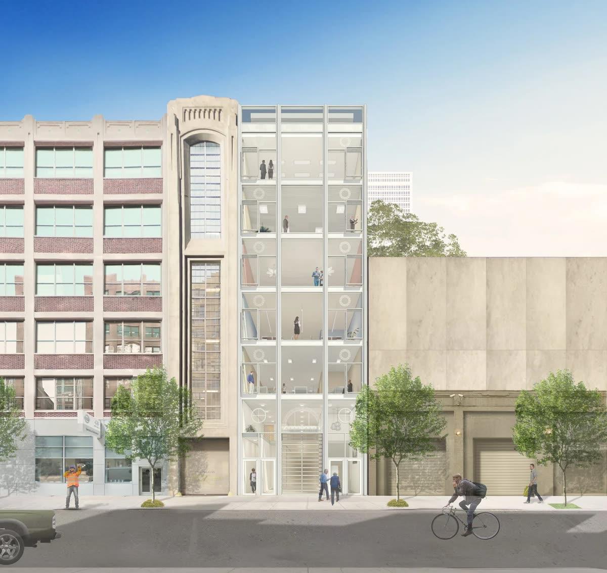 ALP Architecture Passive House office building render, PH 55 project on the Upper West Side, New York City