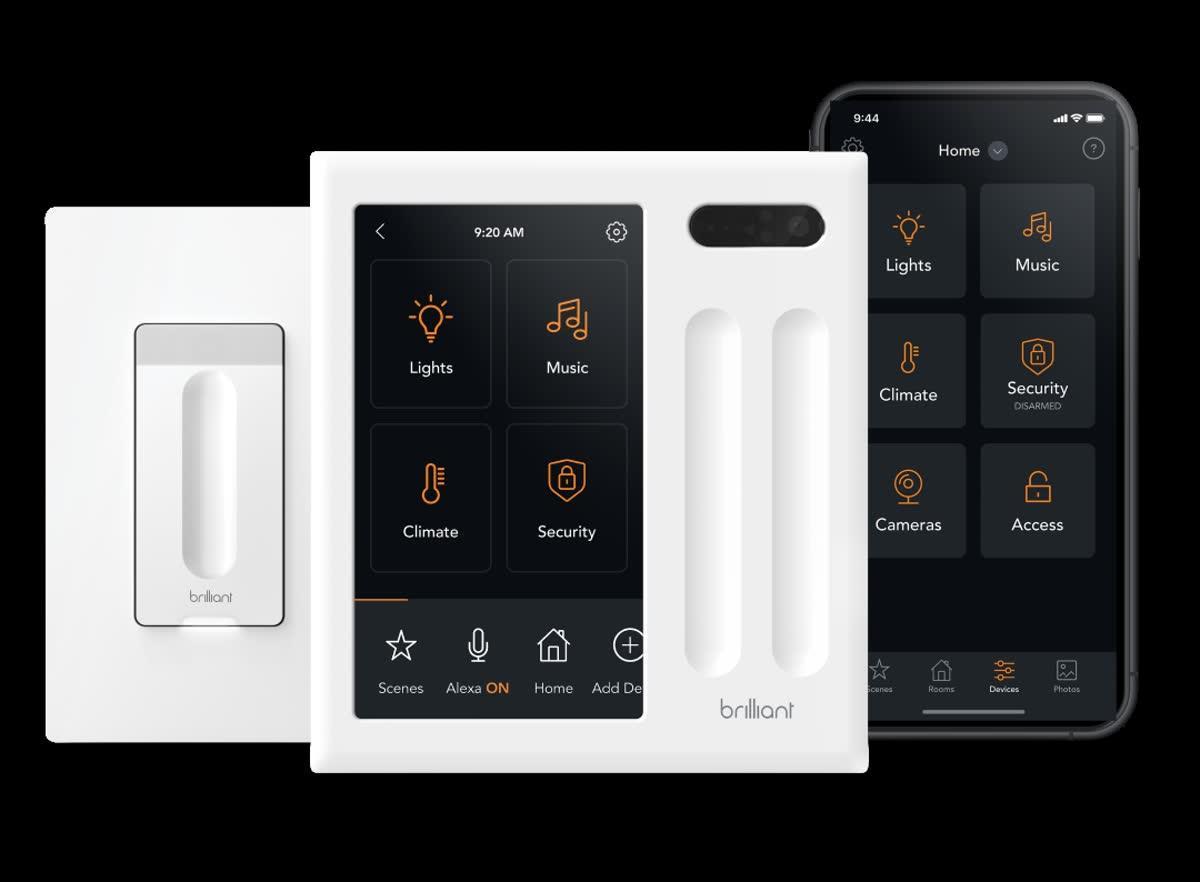 Brilliant smart home control panel and dimmer switch product lineup