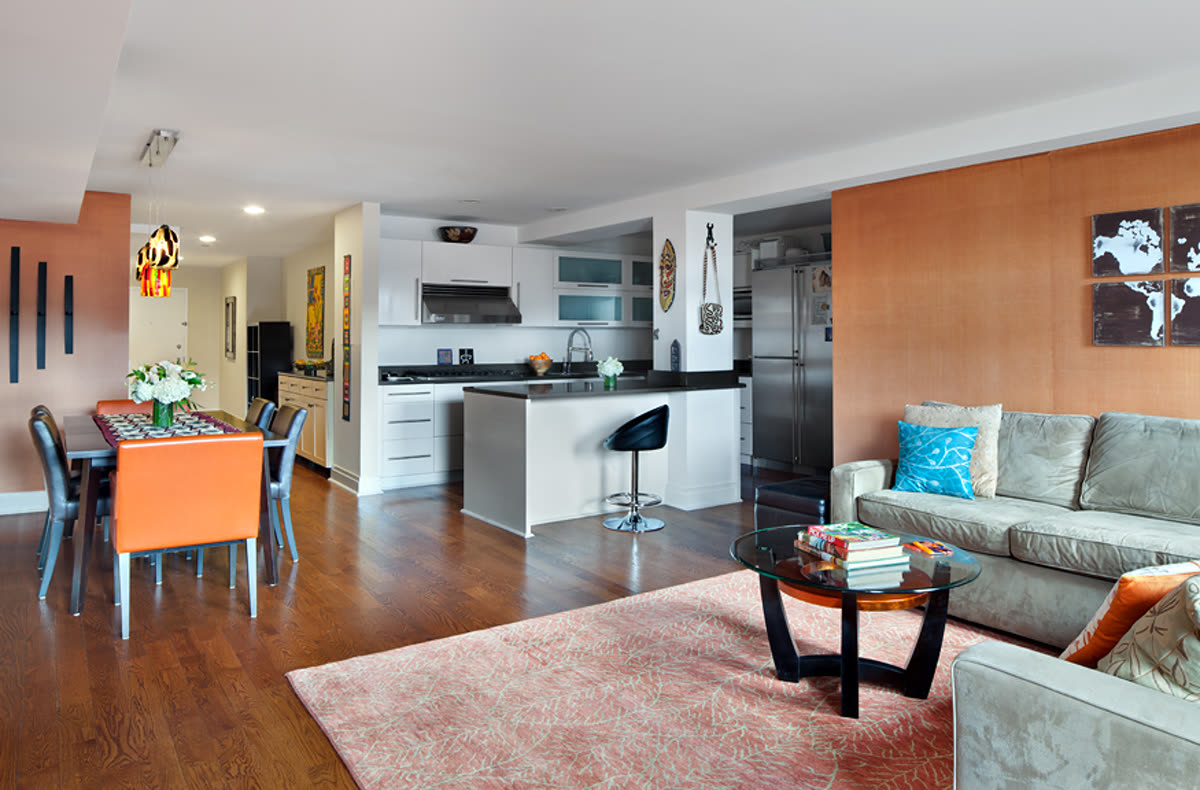 Julie Schuster Design Studio living room with wellness interior design and layered natural light