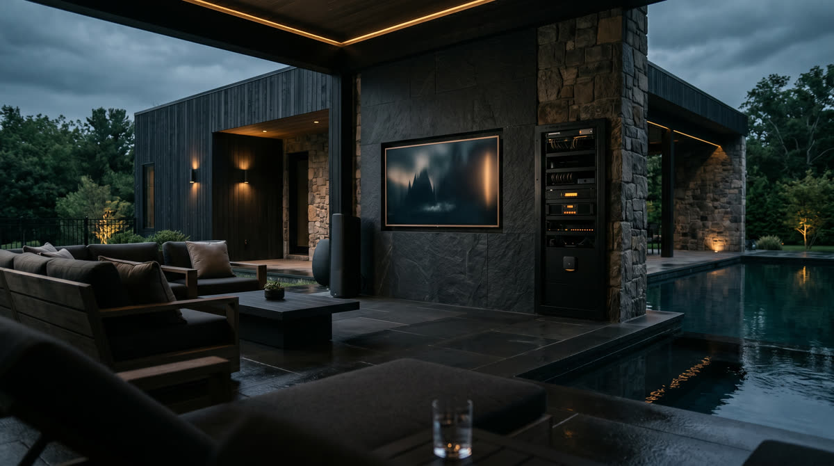 An Outdoor Entertainment System That Survives New Jersey Weather. Restrepo Innovations