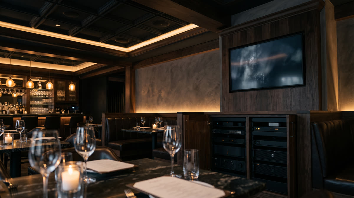 A Background Music and AV System for an Upscale Restaurant. Restrepo Innovations
