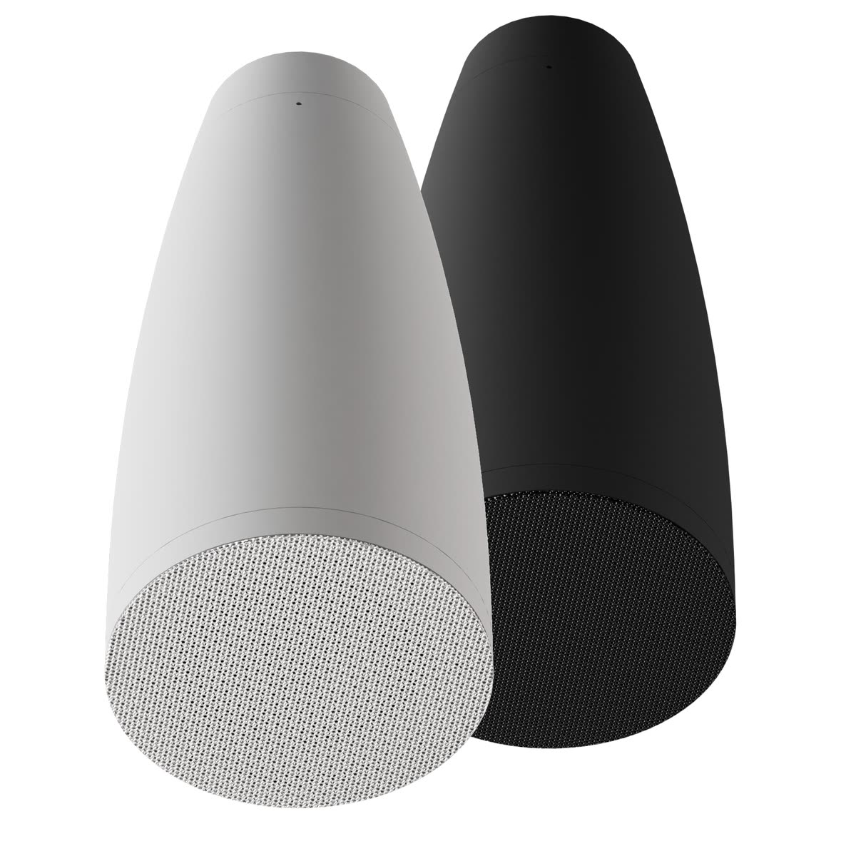 Sonance commercial audio pendant loudspeaker in black and white finishes