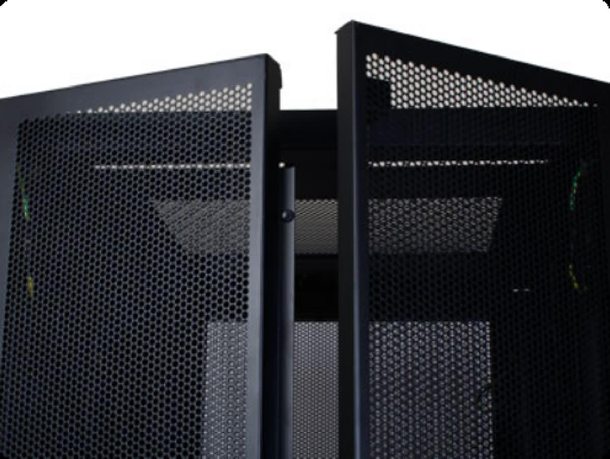Strong AV Racks IT datacomm cabinet with ventilated doors for network and AV infrastructure
