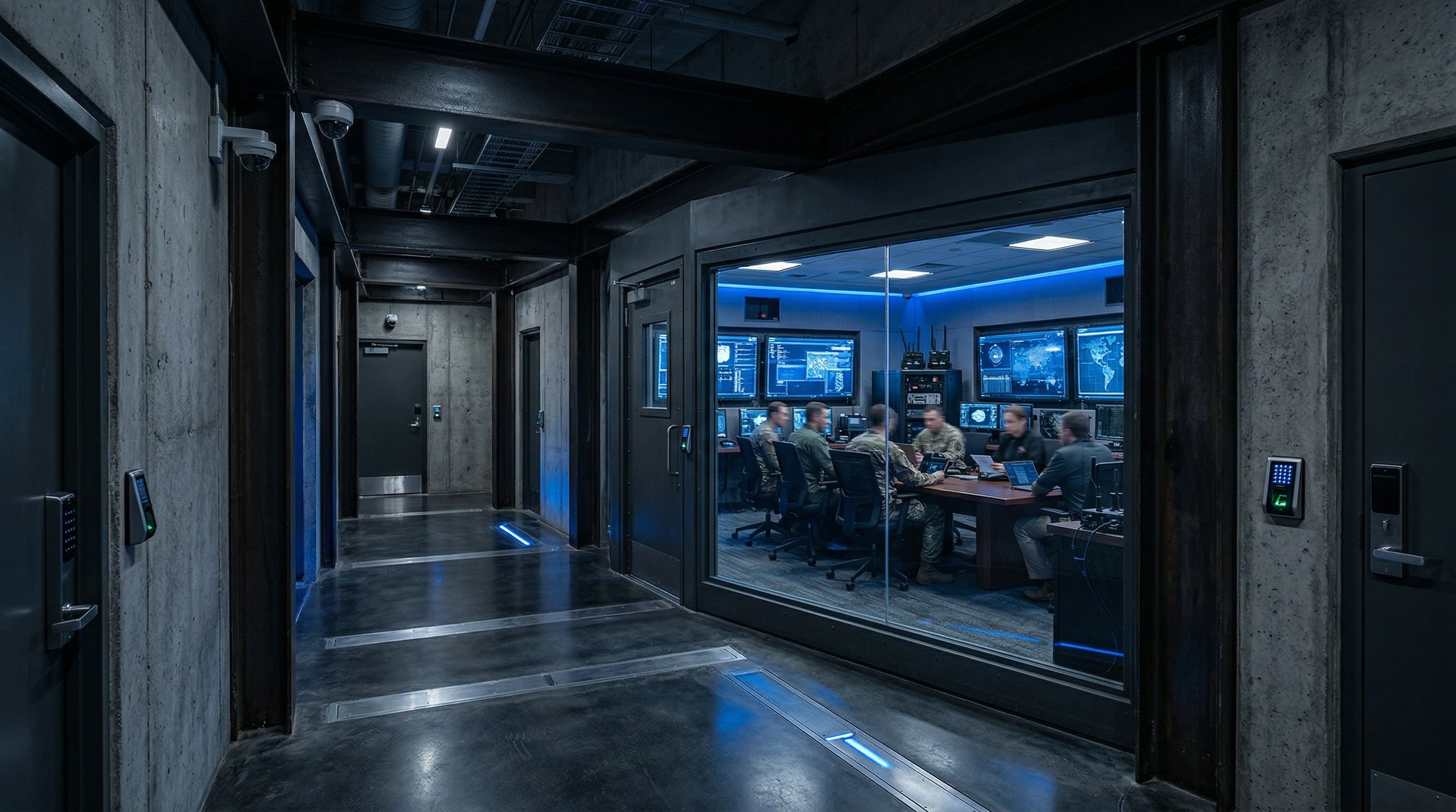 Secure government facility with shielded conference room