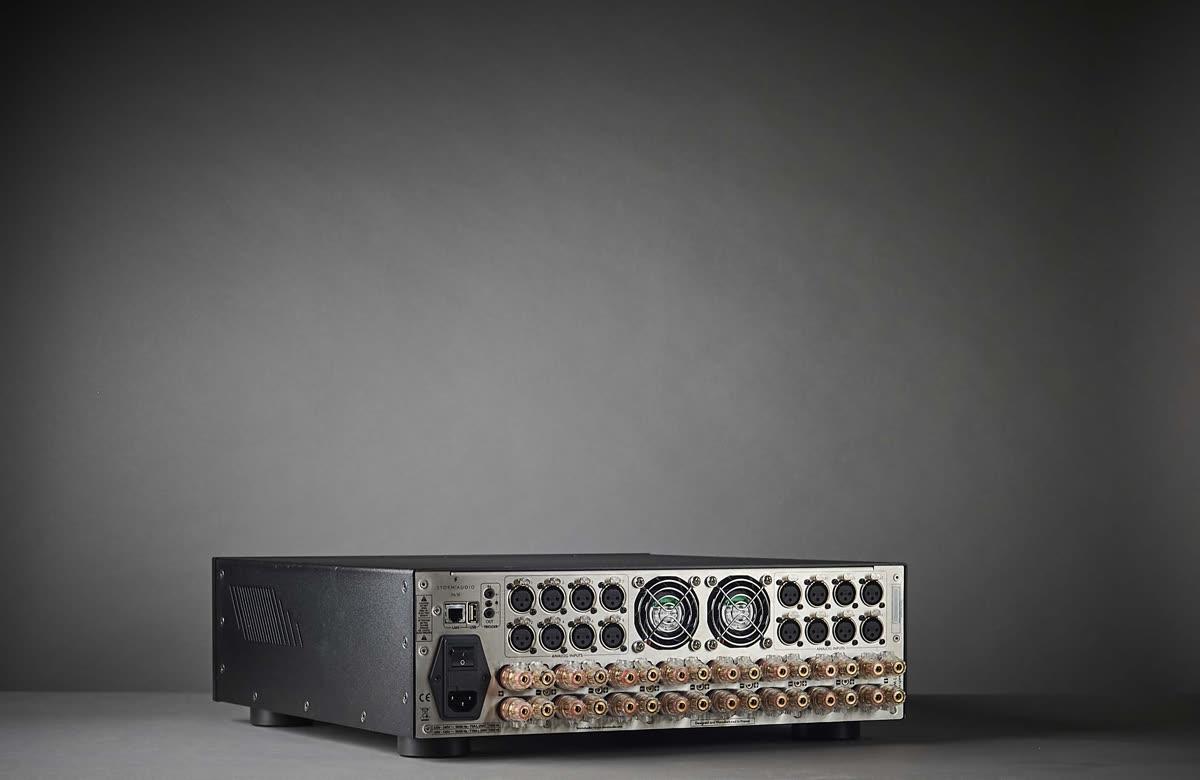 StormAudio PA 16 channel amplifier rear panel with XLR and AES connections