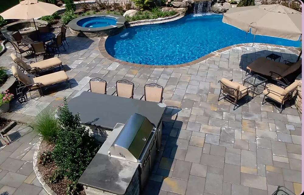 Terracare Landscaping custom exterior room build featuring built patio and outdoor living structure in Bergen County New Jersey