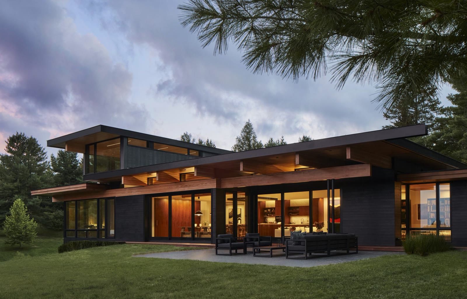 Mulmur Hills Farm getaway by Turkel Design in Ontario, lighting by Tirschwell & Co.