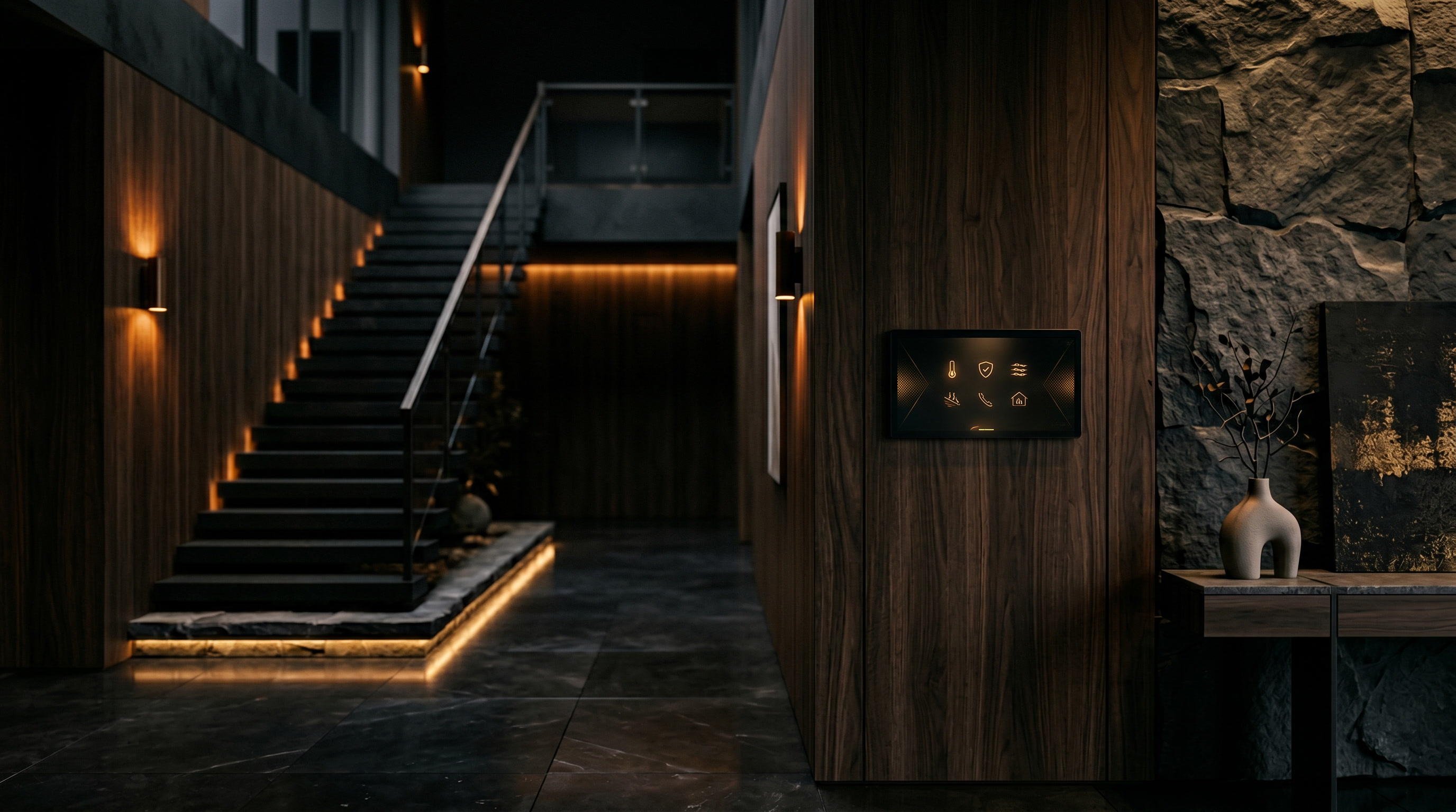 Luxury residence interior with integrated AV and automation
