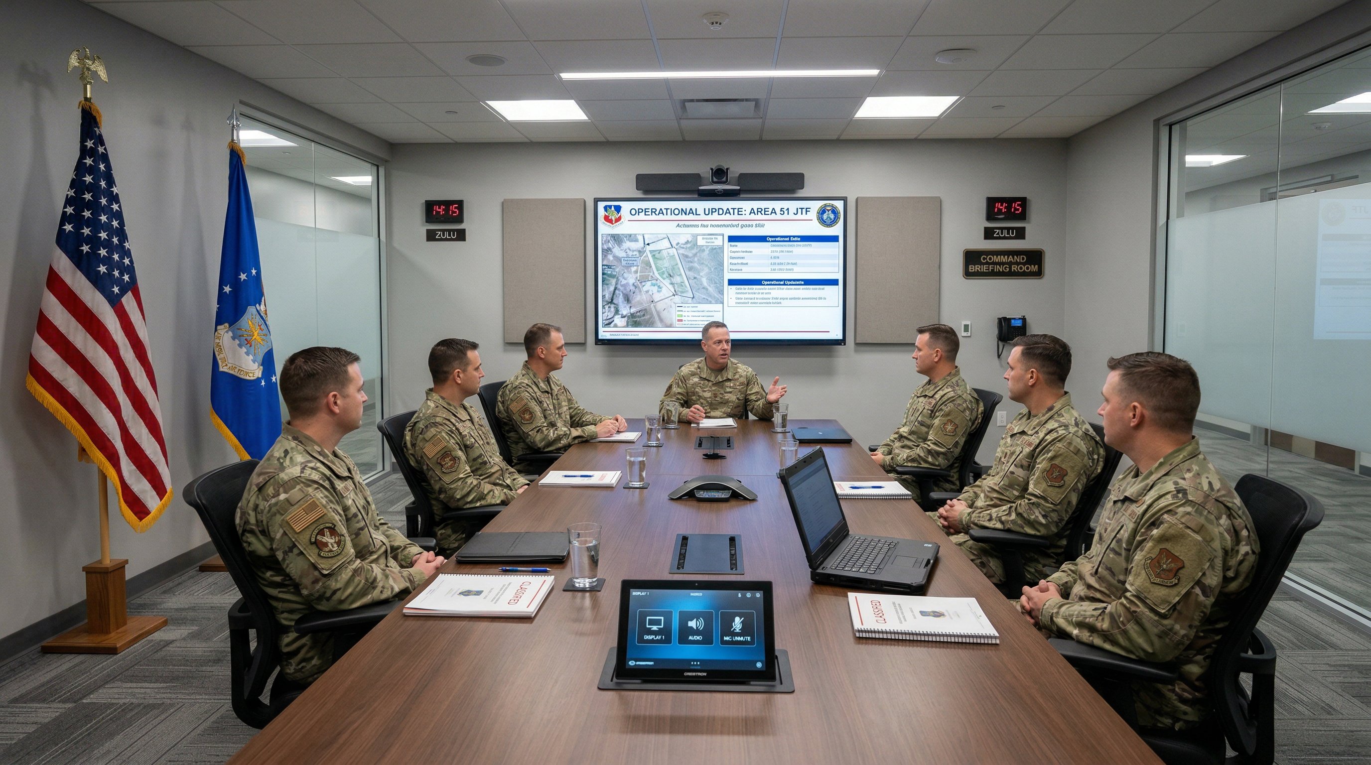 Secure briefing room and conference AV